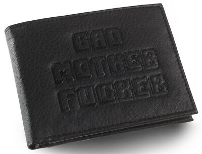 Black Embossed Bad Mother Fu**er Leather Wallet As Seen In Pulp Fiction