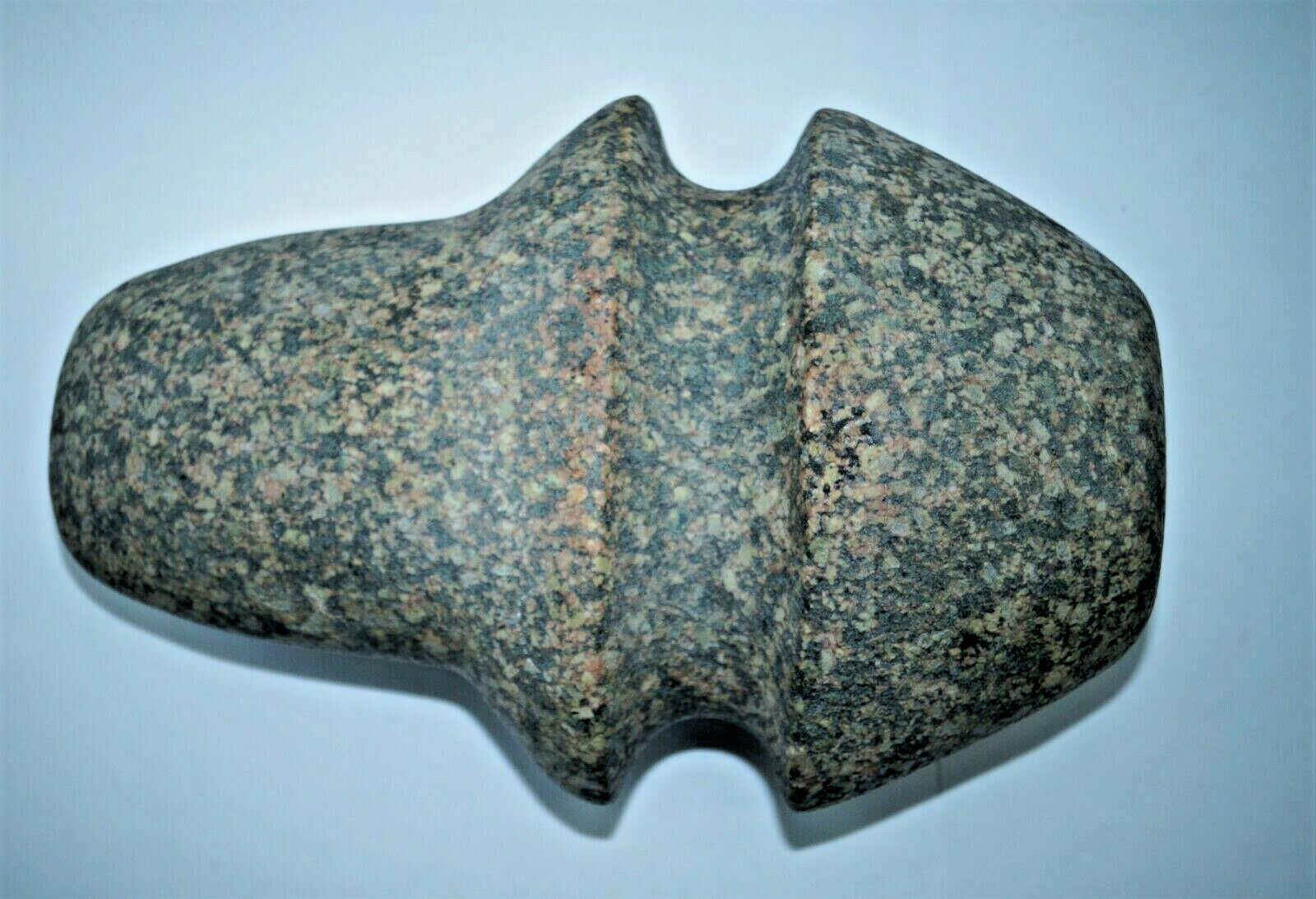 9" Full Groove Pnkblk Granite Stone Axe Head Woodland Period Ohio Valley Indiana