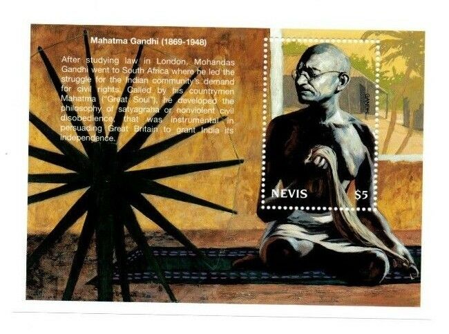 Nevis 1999 - Mahatma Gandhi - Souvenir Sheet - Mnh