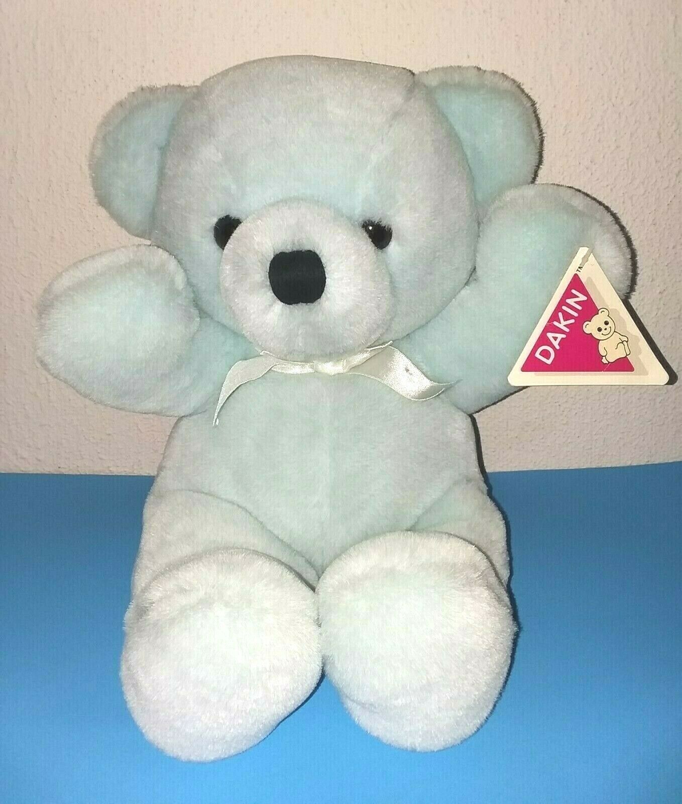 Vintage 1979 Dakin Baby Blue "cuddles" Teddy Bear 14" Plush Bow Ribbon W/ Tags