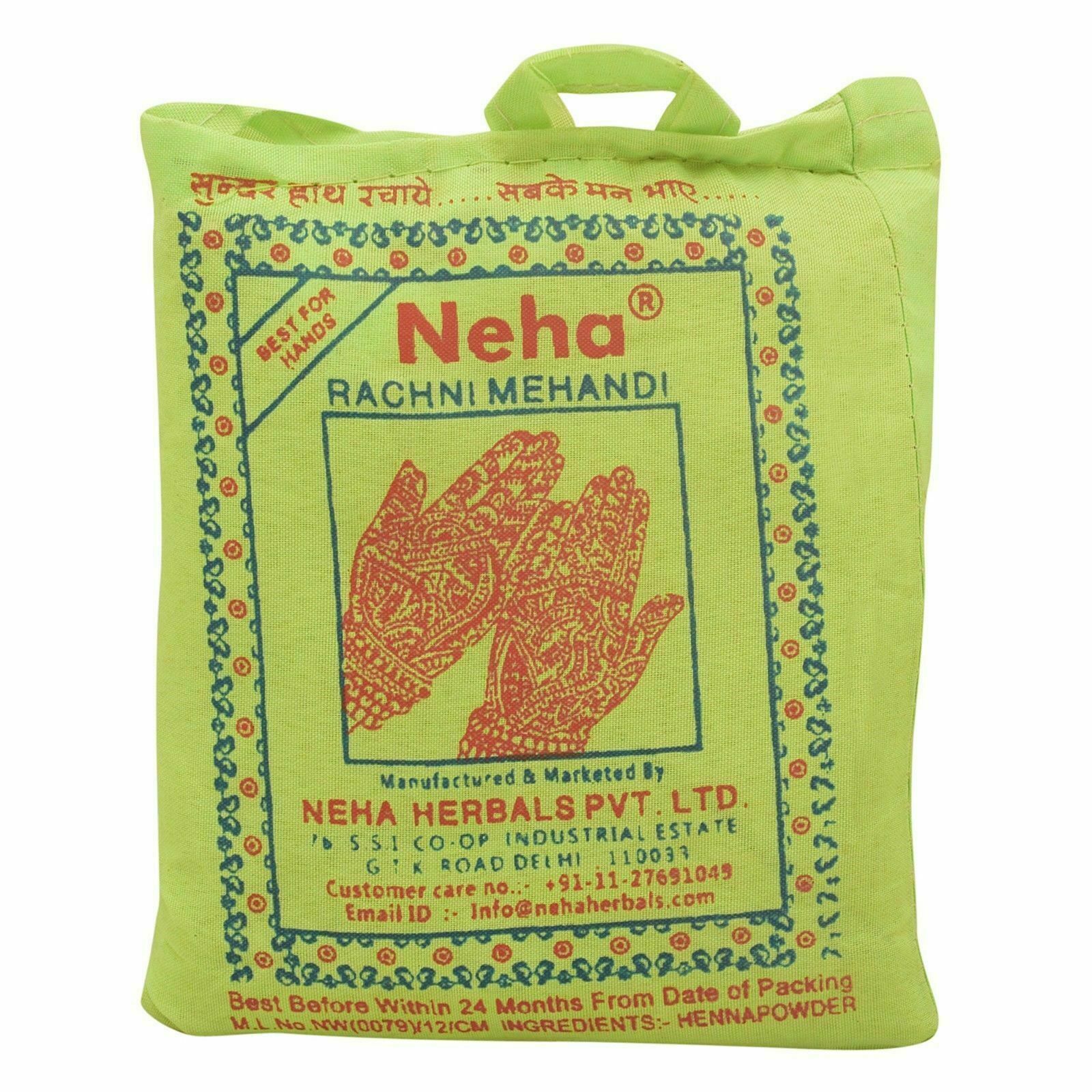 Neha Rachani Mehndi 100% Pure Herbal Henna Powder For Hair Coloring 500 Gm Pack