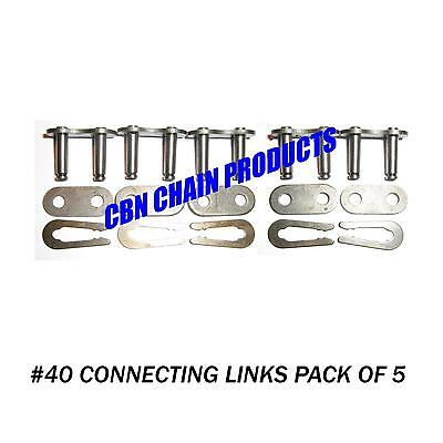 Go Kart Mini Bike #40 Chain Master Link, 40 Connecting Link Pack Of 5