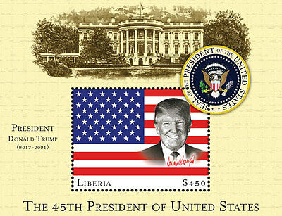 Liberia 2016 - 45th President Of The Us - Donald Trump - S/s Mnh