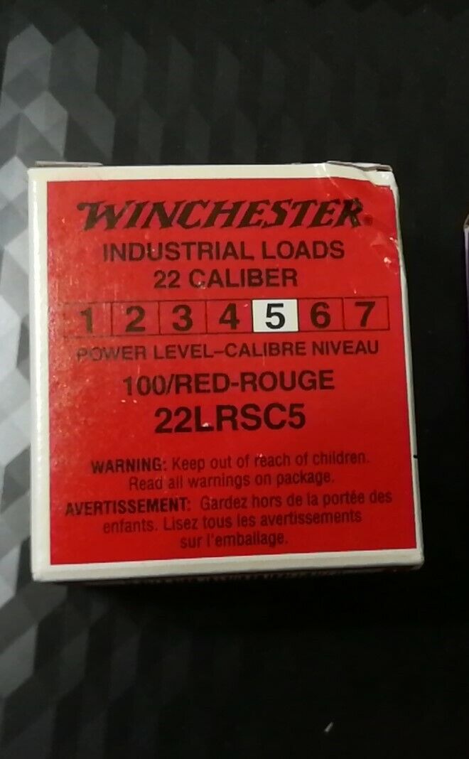 Winchester 0.22 Caliber Industrial Loads Red Rouge 22lrsc5 100 Pcs