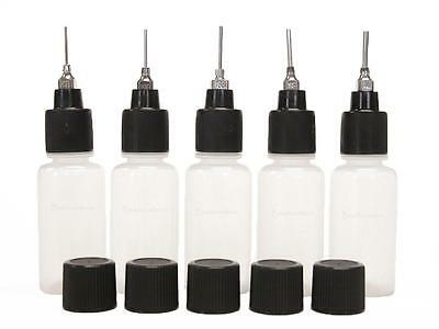 5 Soft Squeeze Applicator Bottles Metal Tips Henna Mehndi Jagua Ink Paint Paste