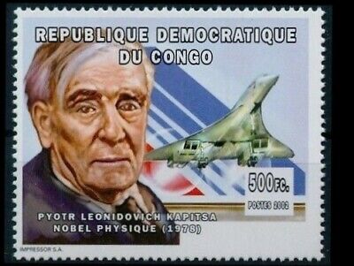 Congo 2002 Mnh, Russian Pyotr L Kapitsa, Nobel Physics, Airplanes