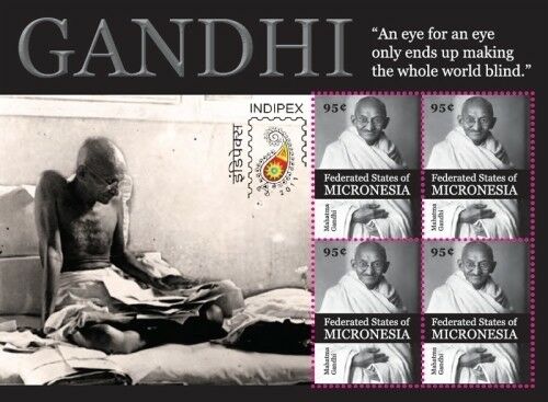 Micronesia 2011 - Mahatma Gandhi - Indipex - Sheet Of 4 Stamps - Mnh