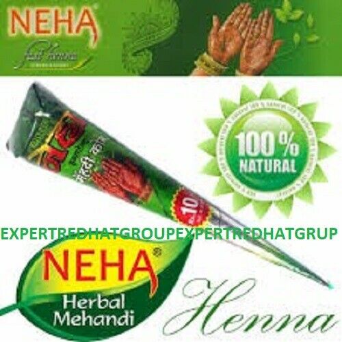 Neha Deep Dark Brown Henna Bridal Mehndi Natural Cones Fresh Free Dispatch