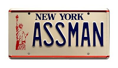Seinfeld | Cosmo Kramer's Impala | Assman | Stamped Replica Prop License Plate