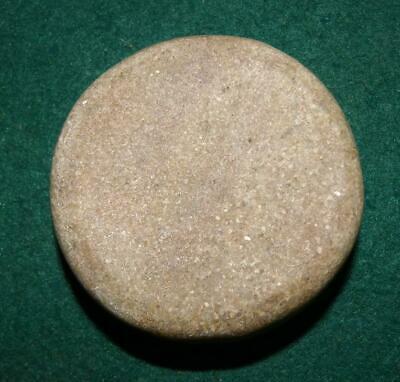 Beige Sandstone Discoidal - 2 13/16" Diameter - Both Sides Concave - Illinois