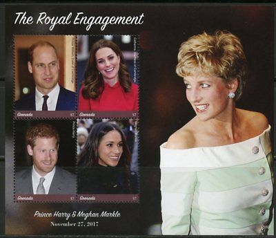Grenada  2018  Engagement Of Prince Harry & Meghan Markle  Sheet With Diana  Nh