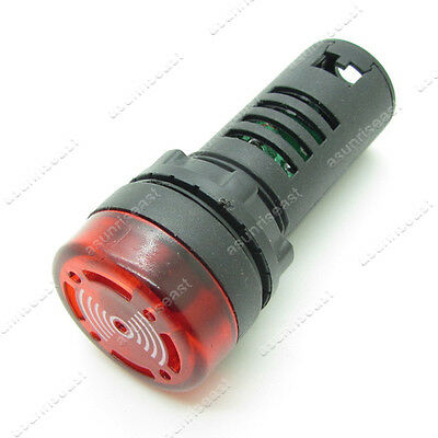 1pcs 12v 22mm Red Led Flash Alarm Indicator Light Lamp With Buzzer