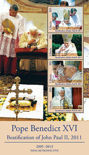 Liberia - 2013 - Papal Retrospective Beatification - Sheet Of 4 Stamps - Mnh