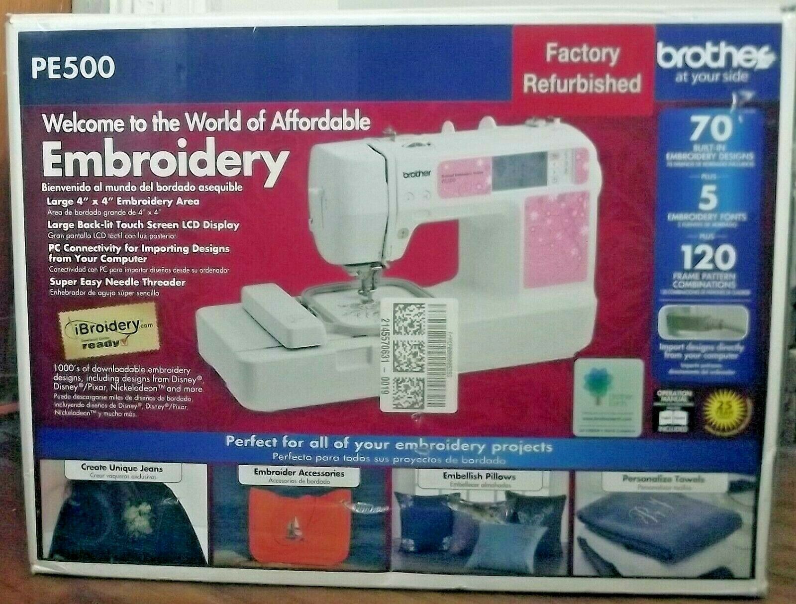 Brother Pe-500 Pe500 Embroidery Machine   ** Factory Refurbished!! **
